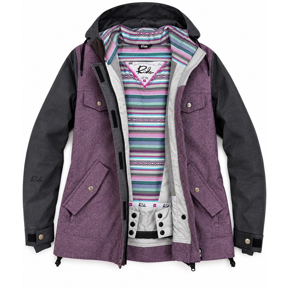 Ride Cappel Blackmail Snowboard Jacket Orchid Tweed 10K Waterproof Size Small